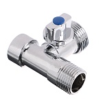 fresso кран шаровой угловой трехпроходной, 1/2"х3/4"х1/2", вр-нр-нр, хром