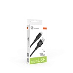by кабель для зарядки twist usb(a)-microusb, 18w, 1 м, 3a, гибкий силикон, чёрный