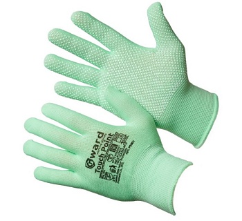 перчатки нейлоновые gward touch point микроточка зеленые 12/240 
