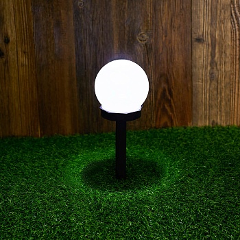 inbloom фонарь садовый на солн. батарее, шар, 10х10х34см, 1led, белый, 1x1.2v 40mah ni-mh, пластик от магазина Барс