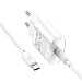 Сетевое зарядное устройство с кабелем hoco. модель C109A, USB-С 20Вт PD, каб C-C 1м, белый