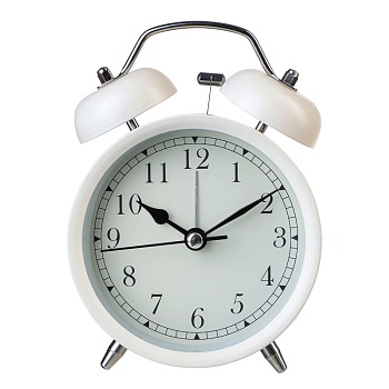 ladecor chrono будильник с подсветкой, 1xаа, 10x5,7x13,8 см, металл, белый