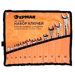 набор ключей рожково-накидных, 12 предм., 6-22мм, усиленные, в сумке ермак 