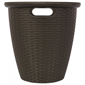 кашпо ingreen rattan d 328мм 20л с внутренним горшком 11 л, горький шоколад от магазина Барс