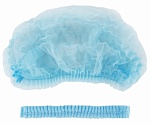 шапочка-берет шарлотта "плиссе" голубая, 125шт/уп, спанбонд 8 г/м2, гекса
