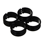 кольца для шторы в ванную тм vetta, 12шт, d 4,5 см, пластик, цвет черный от магазина Барс