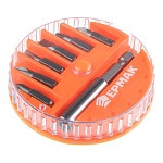 ермак биты для шуруповерта, набор 7шт.,магнитный адаптер для бит, биты 25 мм, пластиковый кейс