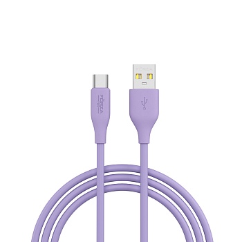 forza кабель для зарядки базовый type-c, 1м, быстрая зарядка 2.4а, 12w, прорезиненный, 4 цвета от магазина Барс