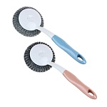 губка для мытья посуды с ручкой тм vetta, 25,5x9,5x6,5см, металл, пластик, 2 цвета