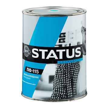 status эмаль пф-115 голубая 0,8кг (для металлических, деревянных, бетонных поверхностей)