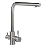 союзкран смеситель для кухни с фильтром для пит. воды, керам. картридж 35мм, нерж. сталь, ss01-g132