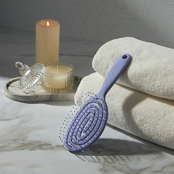 юниlook расческа массажная продувная, пластик, 19,5х6 см, фиолетовый