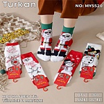 носки женские новогодние, тм turkan, р. 36-41,50%шерсть норки,40%хлопок, 10%спандекс,разноц., my5520