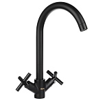 rain смеситель для кухни кристал, кран-буксы 1/2, гайка, латунь, черный