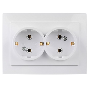 forza розетка двухместная скрытой установки с заз.rs 16-238-б, 250в, 16а, ip20, 116x84x48, белая