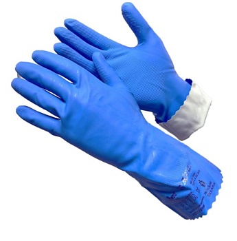 перчатки кщс латексные усиленные синие, gward silver1 12/120