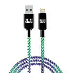 priluchniy кабель для зарядки magic light ip, 1м, 2.4а, быстрая зарядка, подсветка от магазина Барс