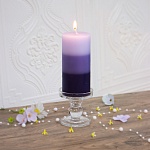 ladecor свеча ароматическая, парафин, градиент, 7x15 см, аромат лаванда