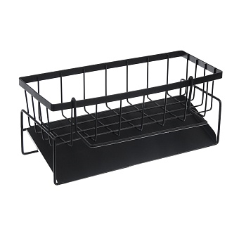 держатель для губок и моющего ср-ва тм vetta, слив-поддон, кронштейн д/салфетки, 23х9х10см, металл