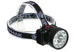 фонарь налобный тм ермак, аккумуляторный, 8 ярк.+ 0,5 вт led, вилка 220в, 8,8x7,4х8,5см от магазина Барс