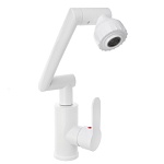 союзкран смеситель для кухни и раковины, излив с вр. 360 гр, аэратор 2 реж, металлопластик, белый