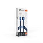 by кабель для зарядки wave type-c, 1м, быстрая зарядка 3а, qc, pd 36w, тканевый, синий от магазина Барс