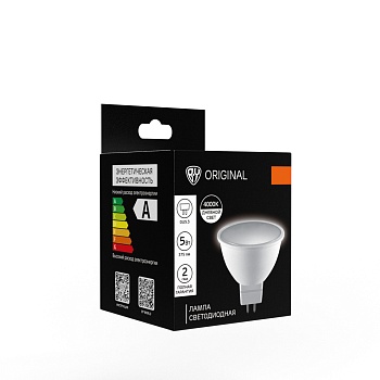 by лампа светодиодная mr16 gu5.3 5 вт, 375 лм, 4000 к, 175-265 в, ra>80, irf <5% от магазина Барс