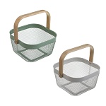 корзинка тм vetta, металл, деревянная ручка, 23х16,5х12,5см от магазина Барс