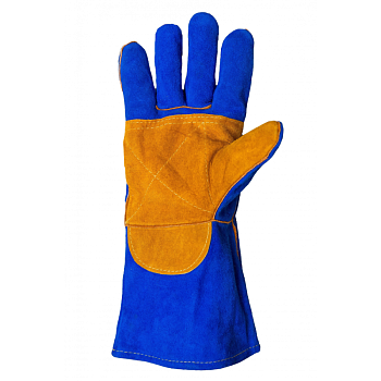 краги сварщика пятипалые спилковые с подложкой  сапфир kevlar