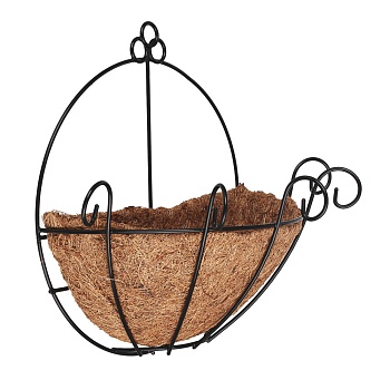 inbloom кашпо настенное с вкладышем из кокосового волокна, 25х14х28см, металл от магазина Барс