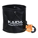 kaida ведро складное, круглое из пвх с веревкой