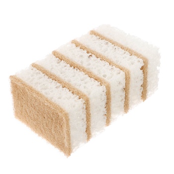 vetta набор губок для мытья посуды, 5 шт, 98x66x30мм, коралл белый