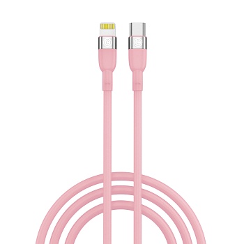 всёгазин кабель для зарядки live type-c-ip, 1м, быстрая зарядка 2.4а, pd 22w, силикон, розовый от магазина Барс