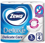 бумага туалетная 3-х слойная, 4 рулона (4х18 м), белая, zewa deluxe, 3228