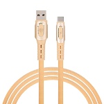 by кабель для зарядки экстрим type-c, 1м, 3а, быстрая зарядка qc3.0, ткань, золотистый от магазина Барс