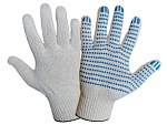 перчатки х/б с пвх белые "стандарт" 10кл вяз 4 нит 10/500 